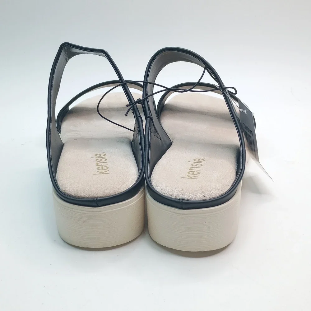 Kensie Endy Comfort Slide Women Size 10 Black Wedge Sandal KS261620